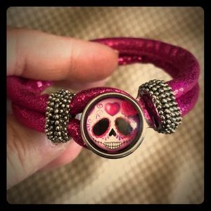 Hot pink rope 1 snap bracelet- NEW!